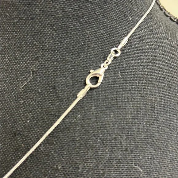 Baja Turquoise Gilson Created Opal bar necklace 925 silver 22” chain, NEW - Picture 5 of 6